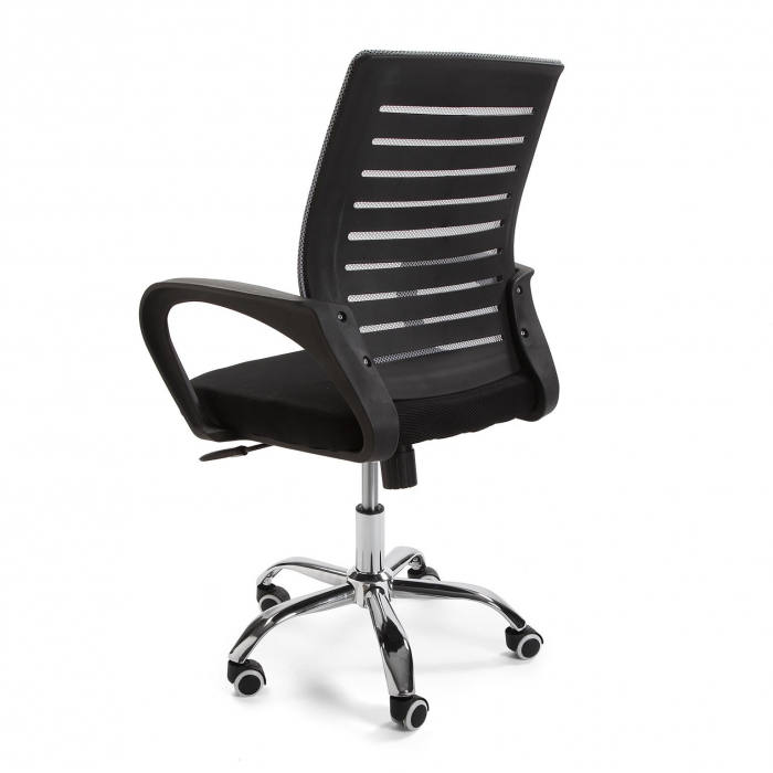 Scaun birou din material textil, plastic și metal, culoare negru/gri [2]