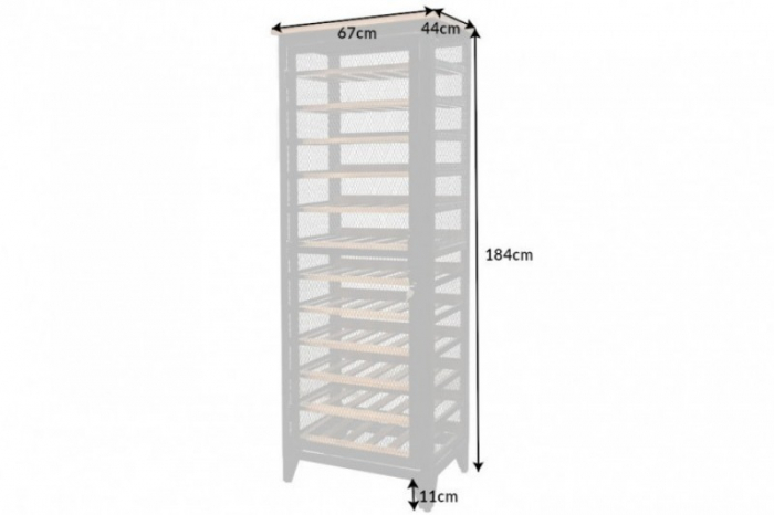 Suport de sticle din lemn de pin maro și fier Bodega 184 cm [7]