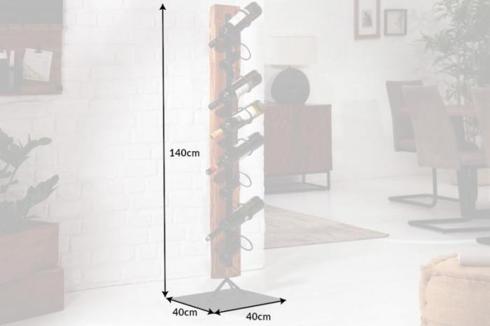 Suport de sticle din lemn masiv de tec Euphoria, 140 cm [7]