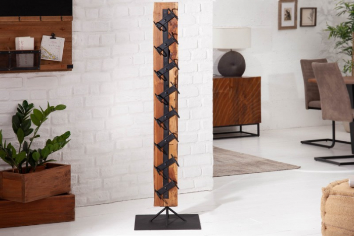 Suport de sticle din lemn masiv de tec Euphoria, 140 cm [4]