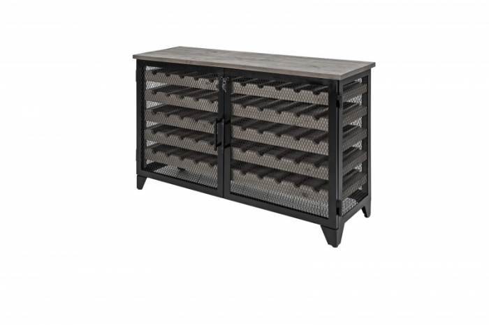 Suport de sticle din lemn de pin și fier Bodega 127 cm [1]