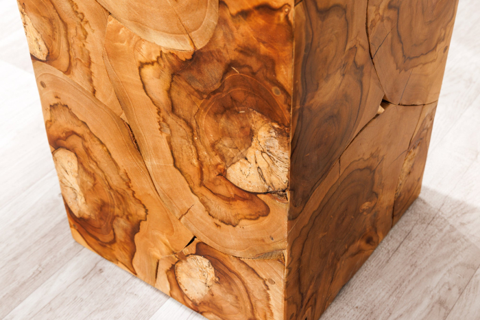 Stalp de decor TRIBAL 110cm,lemn de tec maro natural [10]