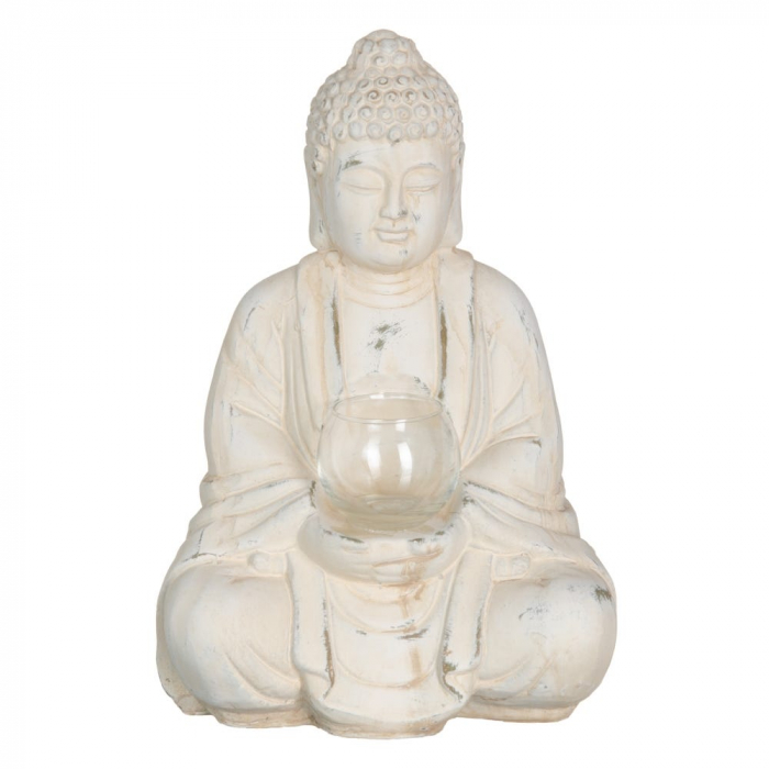 Suport lumânare BUDDHA din teracotă și sticlă 21,50 X 15 X 32 CM [5]