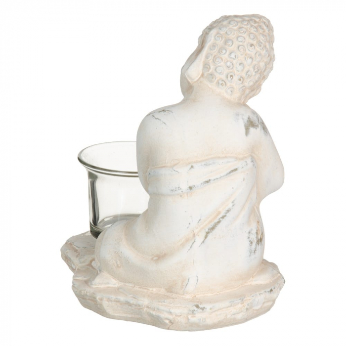 Suport lumânare BUDDHA din teracotă și sticlă 13 X 11,80 X 15,50 CM [5]