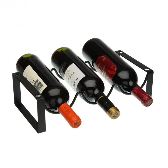 Suport pentru 3 sticle din metal negru Versa [2]
