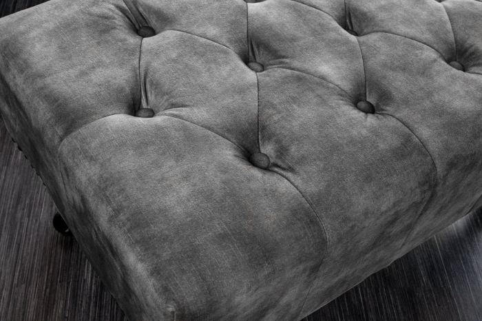 Taburet CHESTERFIELD aspect antic catifea gri [10]