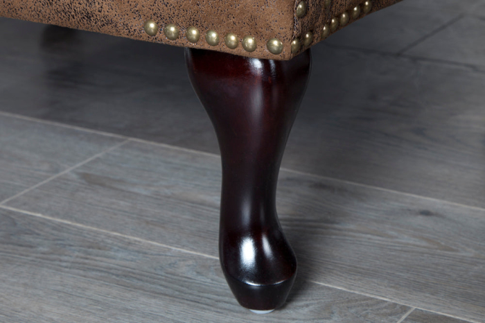 Taburet CHESTERFIELD aspect antic microfibră maro [9]