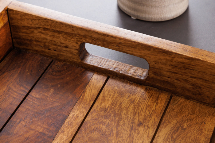 Tavă MAKASSAR 45 cm din lemn de sheesham natural [6]