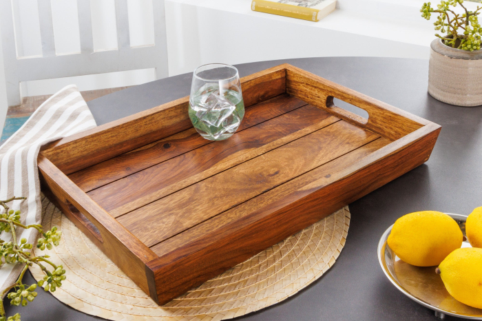 Tavă MAKASSAR 45 cm din lemn de sheesham natural [3]