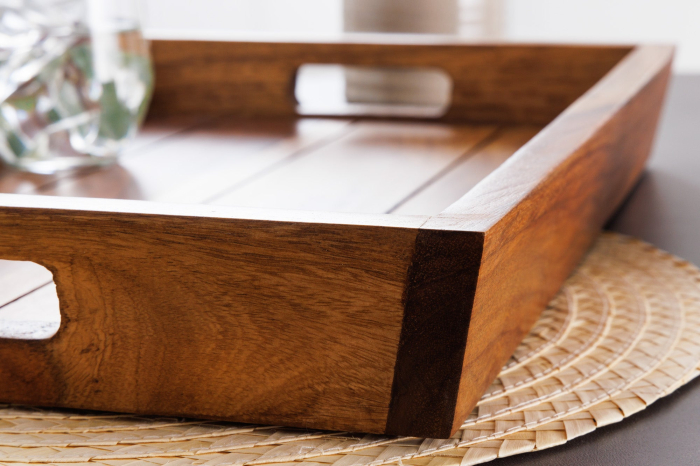 Tavă MAKASSAR 45 cm din lemn de sheesham natural [5]