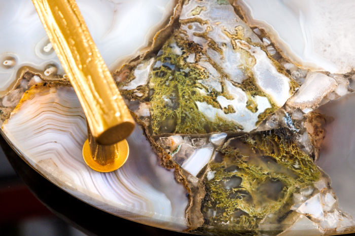 Tavă NOBLE 40 cm cu mânere aurii din agat [8]