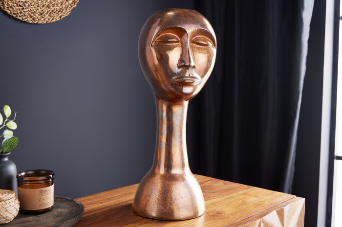 Vază decorativă FACE 50 cm cupru antic [4]