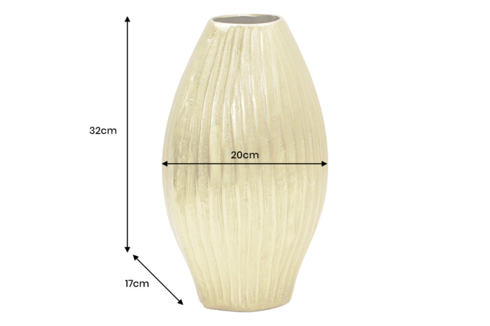 Vază ELEGANCE 30 cm cu efect de ciocănit, auriu antic [11]