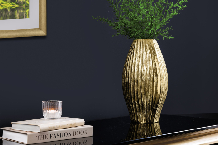 Vază ELEGANCE 30 cm cu efect de ciocănit, auriu antic [4]