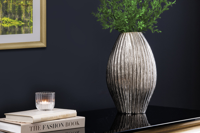 Vază ELEGANCE 30 cm cu efect de ciocănitură argintiu [3]