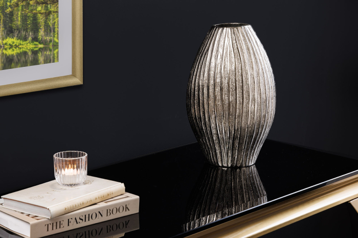 Vază ELEGANCE 30 cm cu efect de ciocănitură argintiu [5]