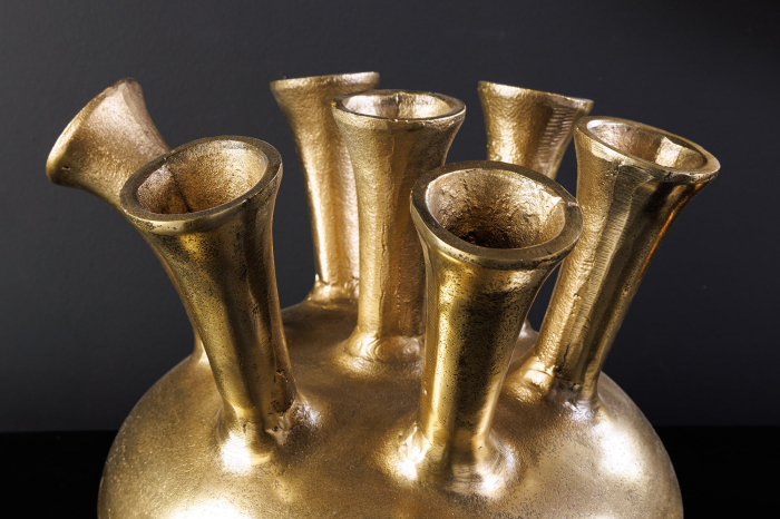 Vază KIYA 30 cm aurie cu 7 orificii pentru flori [7]