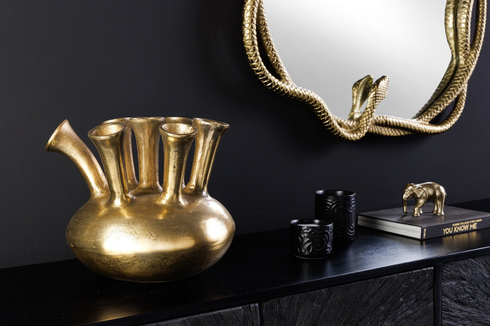 Vază KIYA 30 cm aurie cu 7 orificii pentru flori [5]