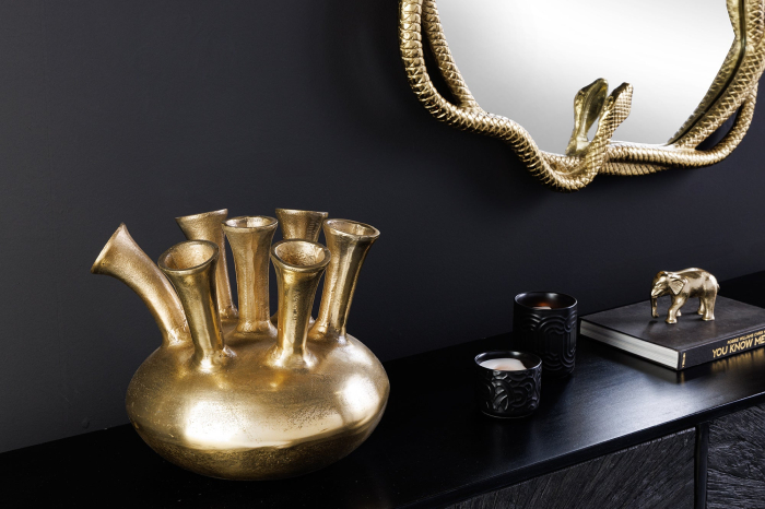 Vază KIYA 30 cm aurie cu 7 orificii pentru flori [3]