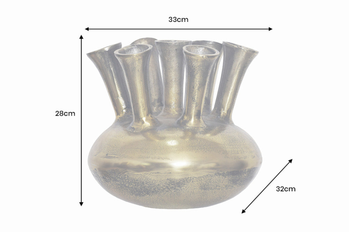 Vază KIYA 30 cm aurie cu 7 orificii pentru flori [12]