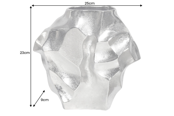 Vază LIQUID 25 cm, efect de lovitură de ciocan, argintiu [12]