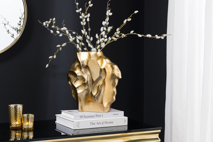 Vază LIQUID 30 cm cu efect de lovitură de ciocan, aurie [11]