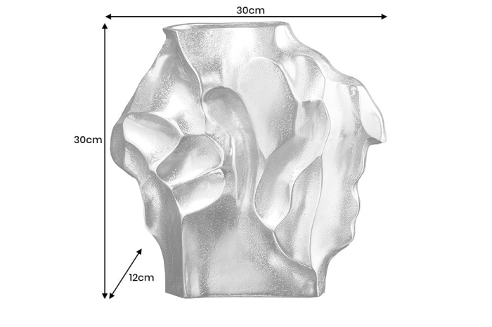 Vază LIQUID 30 cm, efect de lovitură de ciocan, argintiu [10]