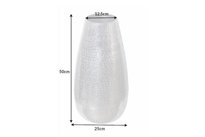 Vază ORIENT 50 cm cu efect de ciocănit argintiu [8]