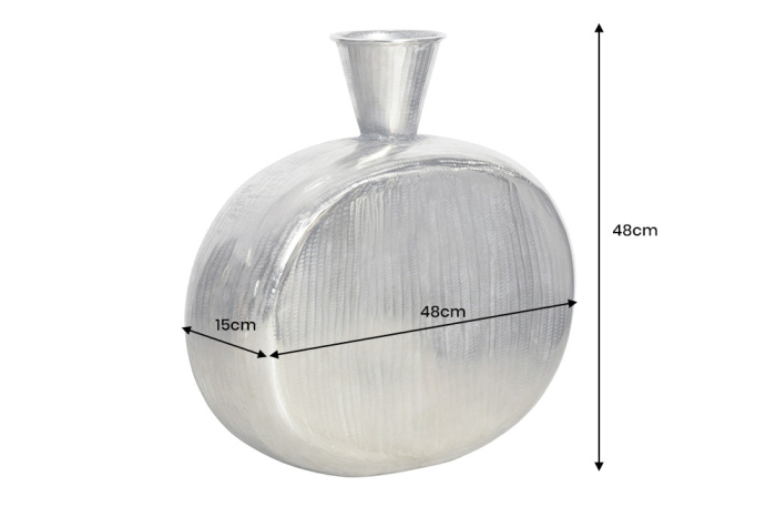 Vază ORIENT L 50 cm, efect de ciocan, argintiu [12]