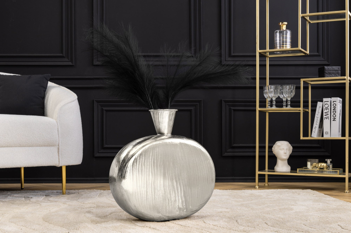 Vază ORIENT L 50 cm, efect de ciocan, argintiu [6]