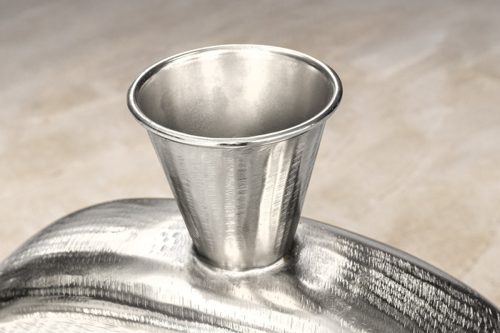 Vază ORIENT L 50 cm, efect de ciocan, argintiu [7]