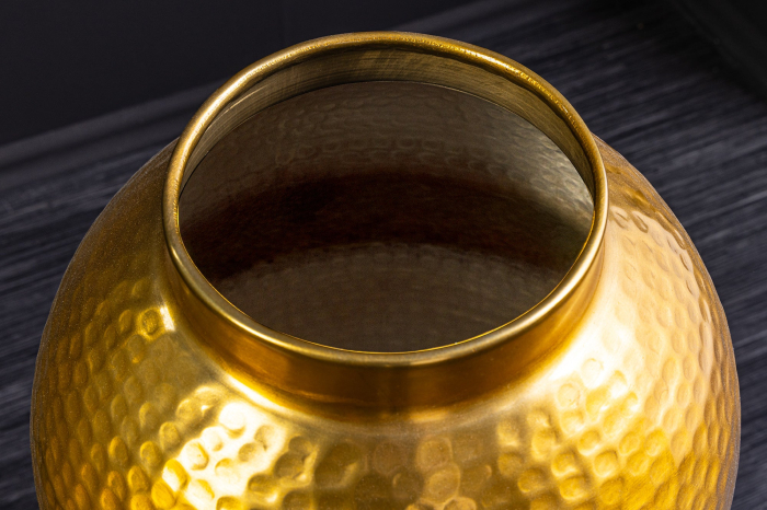 Vază ORIENT M 50 cm aurie cu patină, cu design în formă de lovituri de ciocan [6]