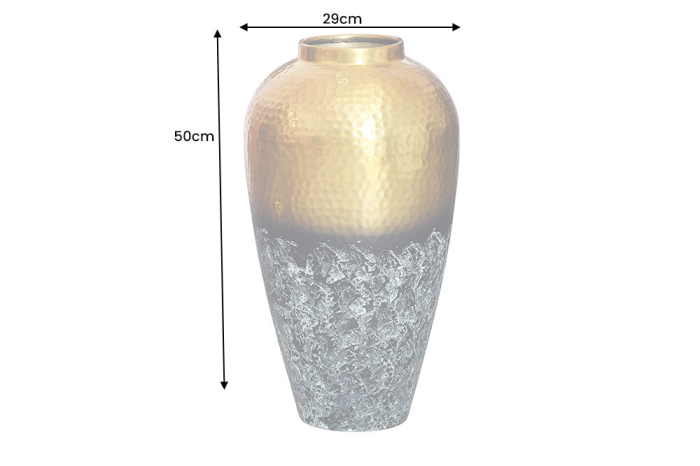 Vază ORIENT M 50 cm aurie cu patină, cu design în formă de lovituri de ciocan [11]