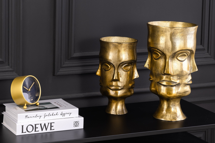 Vază pentru plante FACE, set de 2, aluminiu, alamă antică [4]