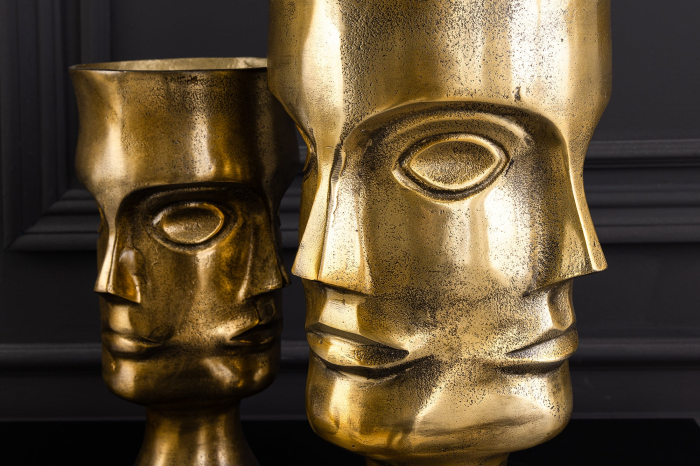 Vază pentru plante FACE, set de 2, aluminiu, alamă antică [9]