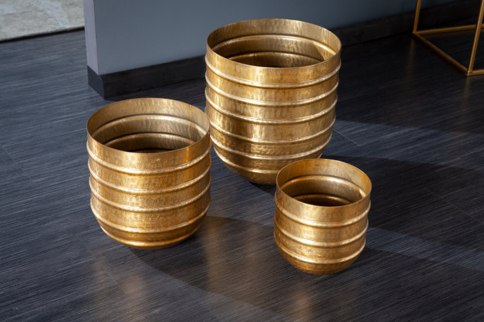 Vază pentru plante ORIENT 16-27 cm, set de 3, auriu [5]