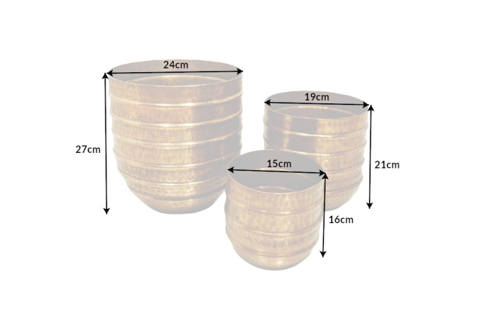 Vază pentru plante ORIENT 16-27 cm, set de 3, auriu [9]