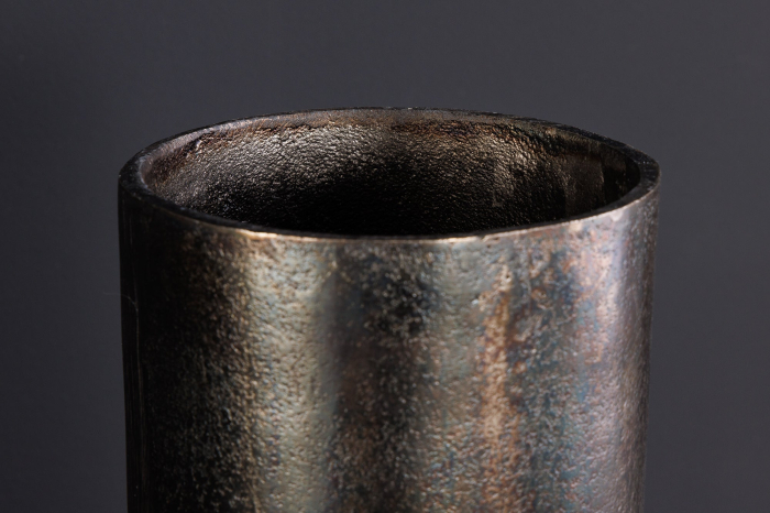 Vază PRECIOUS 40 cm, efect de ciocan, negru-auriu [7]