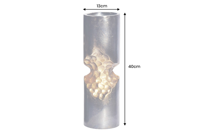 Vază PRECIOUS 40 cm, efect de ciocan, negru-auriu [10]