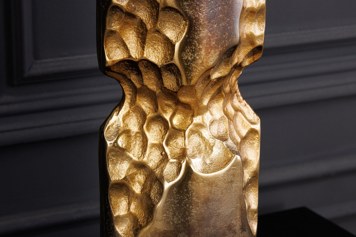 Vază PRECIOUS 50 cm, efect de ciocan, negru-auriu [8]