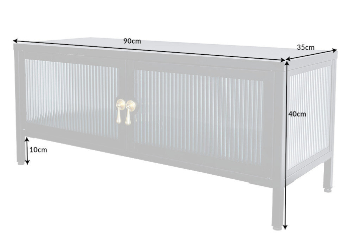 Vitrina AMSTERDAM neagra, 90 cm [10]