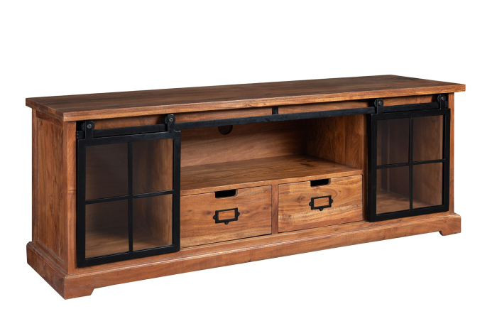 Vitrina HERITAGE din lemn de salcam si metal, 160 cm [1]