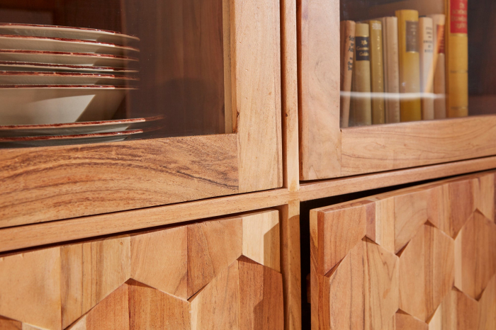 Vitrina MYSTIC LIVING din lemn de salcam, 140 cm [5]