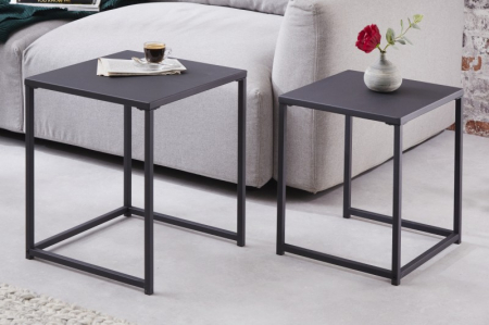 Set 2 măsuțe de cafea Dura din metal, negru [3]
