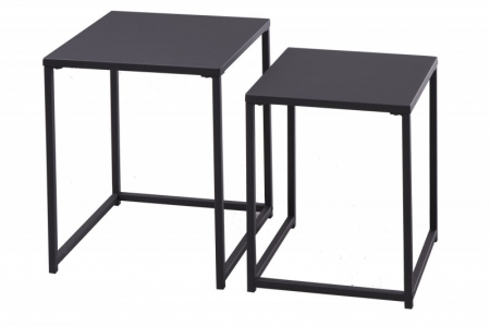 Masute de cafea - Set 2 măsuțe de cafea Dura din metal, negru