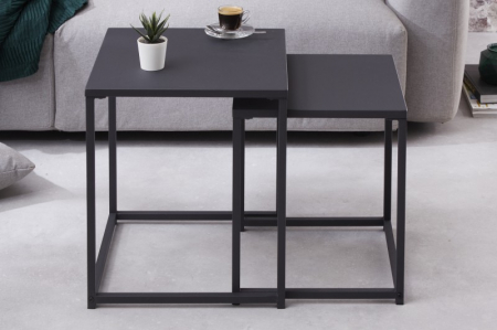 Set 2 măsuțe de cafea Dura din metal, negru [1]