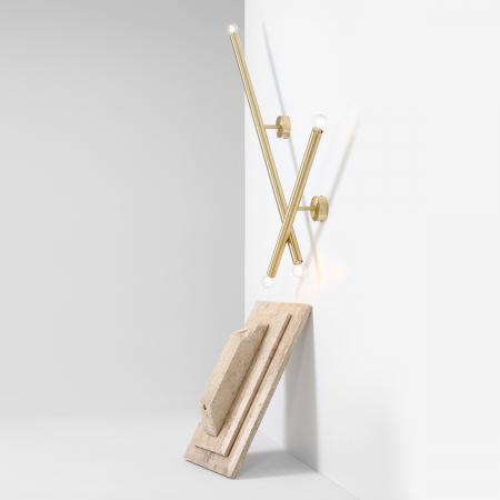 Aplică TUBO cu 2 becuri BRASS L [1]