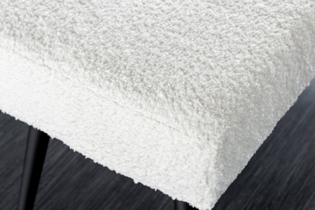 Bancă BOUTIQUE 100 cm, alb, cu textură bouclé [4]