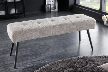 Bancă BOUTIQUE 100 cm bouclé șampanie gri-bej [2]