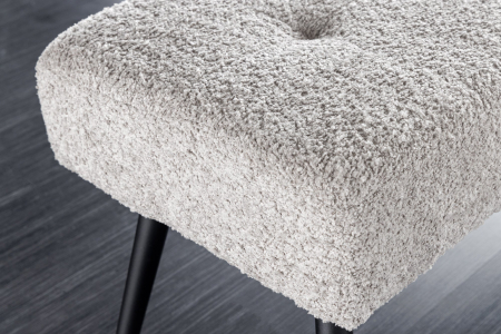 Bancă BOUTIQUE 100 cm bouclé șampanie gri-bej [5]